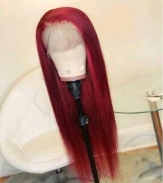 Lace Wig Vierge Brésilienne (Rouge et 1B) *DEEP PART* DENSITÉ 150% 8-24 pouces